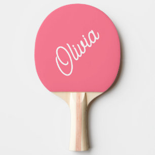 Pala De Ping Pong Monograma de escritura, rosa brillante