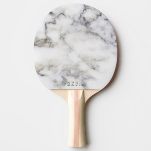 Pala De Ping Pong Monograma de impresión de mármol gris