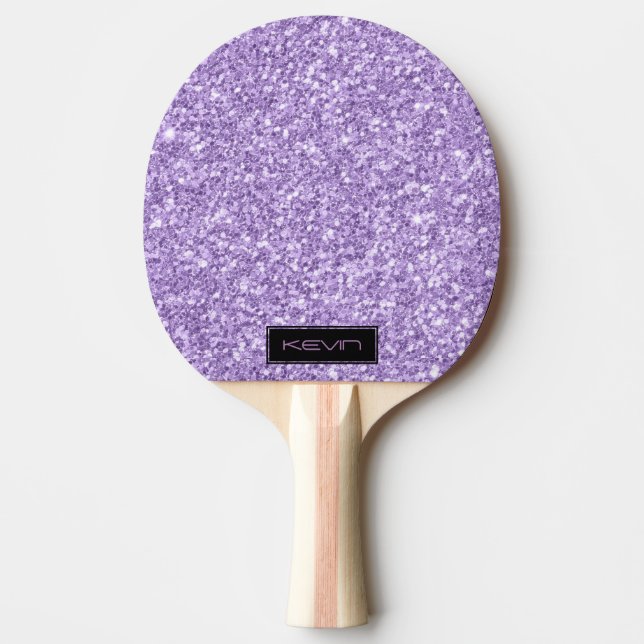 Pala De Ping Pong Monograma de impresión de textura de Purpurina púr (Anverso)