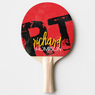 Pala De Ping Pong Monograma de jugador genial (nombre e iniciales) e