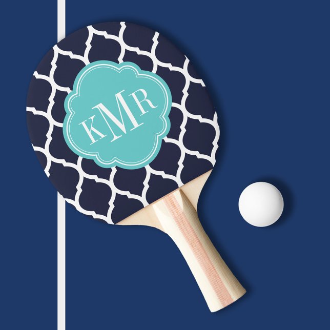 Pala De Ping Pong Monograma de la Marina y el Cuarteto Turquesa de M (Subido por el creador)