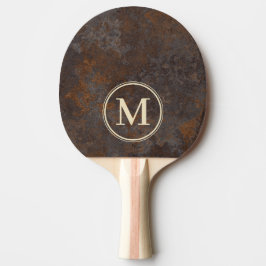 Pala De Ping Pong Monograma de Lámina de Metal Oxidada