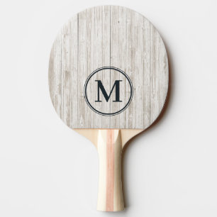 Pala De Ping Pong Monograma de Madera Blanqueada