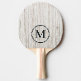 Pala De Ping Pong Monograma de Madera Blanqueada