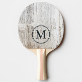 Pala De Ping Pong Monograma de Madera Blanqueada y Deteriorada por e