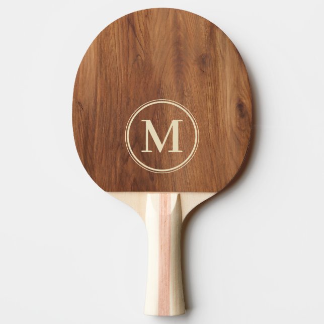 Pala De Ping Pong Monograma de Madera de Arce (Reverso)