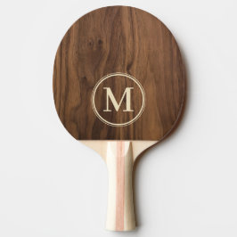 Pala De Ping Pong Monograma de Madera de Nogal