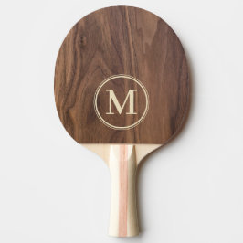 Pala De Ping Pong Monograma de Madera de Nogal