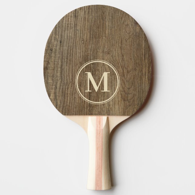 Pala De Ping Pong Monograma de Madera de Nogal Americano (Reverso)