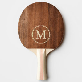 Pala De Ping Pong Monograma de Madera de Nogal Rústico