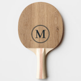 Pala De Ping Pong Monograma de Madera de Teca Clara