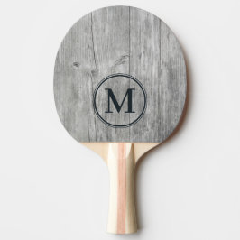 Pala De Ping Pong Monograma de Madera Gris