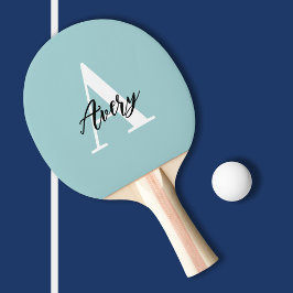 Pala De Ping Pong Monograma de moda con superposición de nombres de