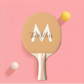 Pala De Ping Pong Monograma de naranja moderno Minimalista neutro