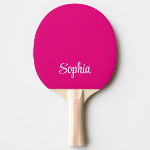 Pala De Ping Pong Monograma de nombre de guión rosa moderno