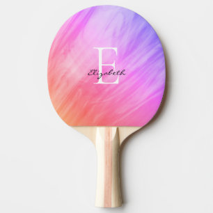 Pala De Ping Pong Monograma de nombre femenino rosa