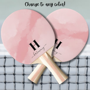 Pala De Ping Pong Monograma de Nombre Femenino Rosa Sonrosado