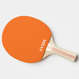 Pala De Ping Pong Monograma de nombre moderno naranja y blanco