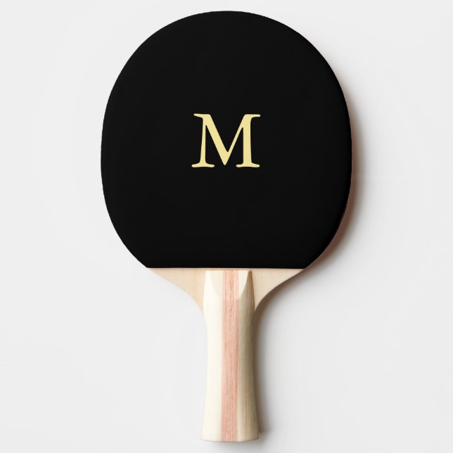 Pala De Ping Pong Monograma de oro personalizado elegante de plantil (Anverso)