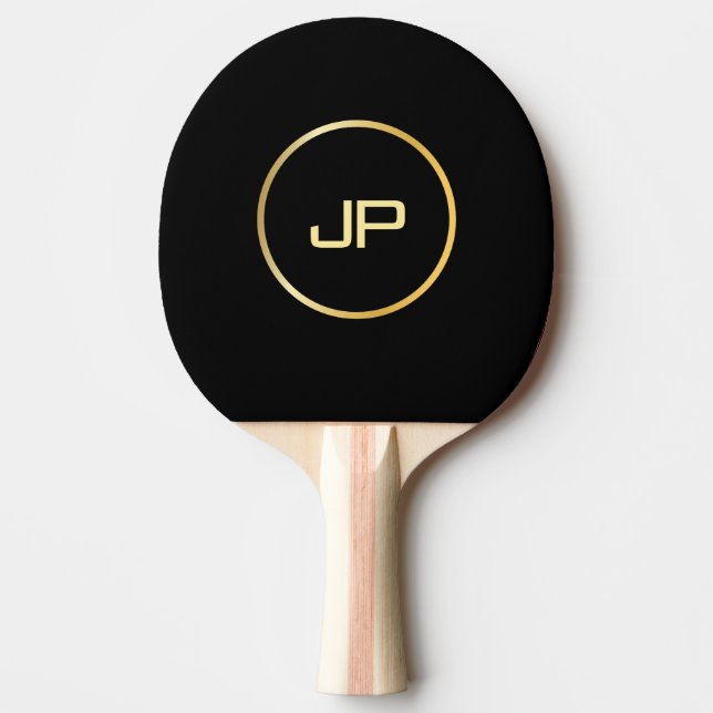 Pala De Ping Pong Monograma de oro personalizado elegante plantilla  (Anverso)