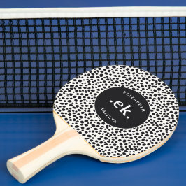 Pala De Ping Pong Monograma de Patrón Abstracto de Perro Dálmata