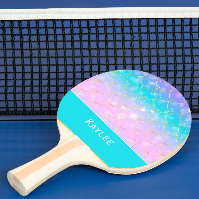 Pala De Ping Pong Monograma de personalizado de patrón de sirena Pin (in situ)
