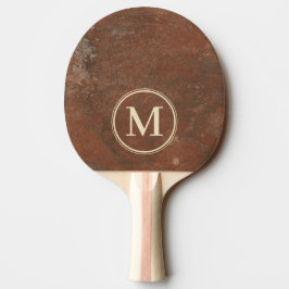 Pala De Ping Pong Monograma de Piedra Arenisca Marrón