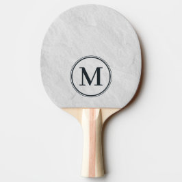 Pala De Ping Pong Monograma de Piedra de Mármol Blanco