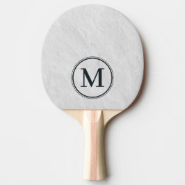 Pala De Ping Pong Monograma de Piedra de Mármol Blanco
