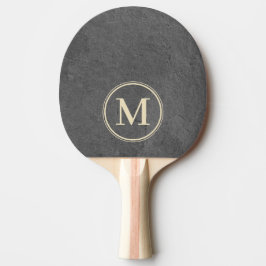 Pala De Ping Pong Monograma de Piedra Pizarra Oscura
