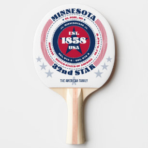 Pala De Ping Pong Monograma de tipografía circular del Orgullo de Mi