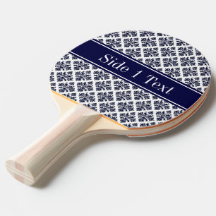 Pala De Ping Pong Monograma del nombre de la marina #3 azul de la ma