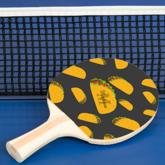 Pala De Ping Pong Monograma del patrón de taco delicioso de Guay