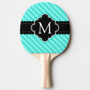 Pala De Ping Pong Monograma del personalizado del negro del modelo
