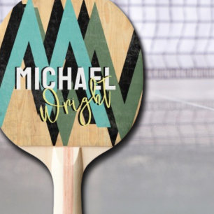 Pala De Ping Pong Monograma diseñado con estilo por personalizados