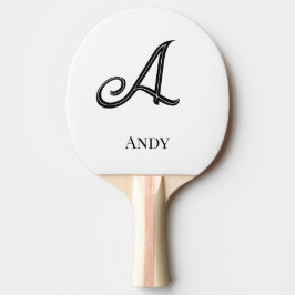 Pala De Ping Pong Monograma Elegante Personalizado Inicial