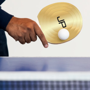 Pala De Ping Pong Monograma elegante plantilla Glamour Gold