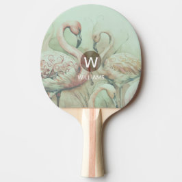 Pala De Ping Pong Monograma Flamingo Personalizado