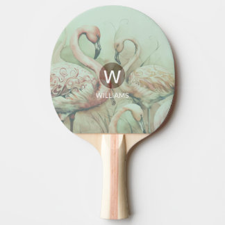Pala De Ping Pong Monograma Flamingo Personalizado