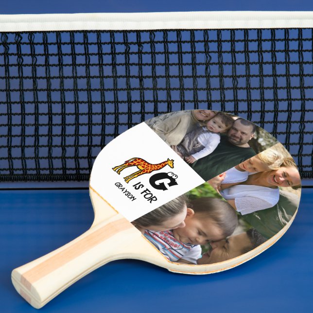 Pala De Ping Pong Monograma G de personalizado es para jirafas linda (in situ)