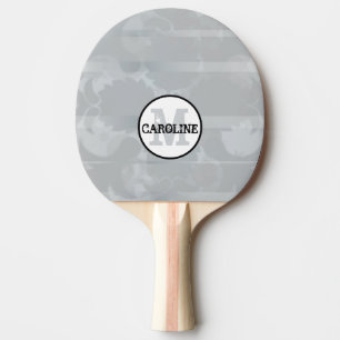 Pala De Ping Pong Monograma gris único moderno femenino minimalista