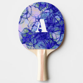 Pala De Ping Pong Monograma Guay Azul Resumen arte Doble cara