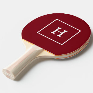 Pala De Ping Pong Monograma inicial con marco de blanco de vino de B