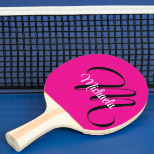 Pala De Ping Pong Monograma inicial de nombre moderno minimalista ro