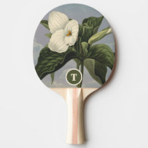 Monograma inicial de Trillium blanco botánico vint