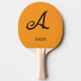 Pala De Ping Pong Monograma Inicial Personalizado Elegante
