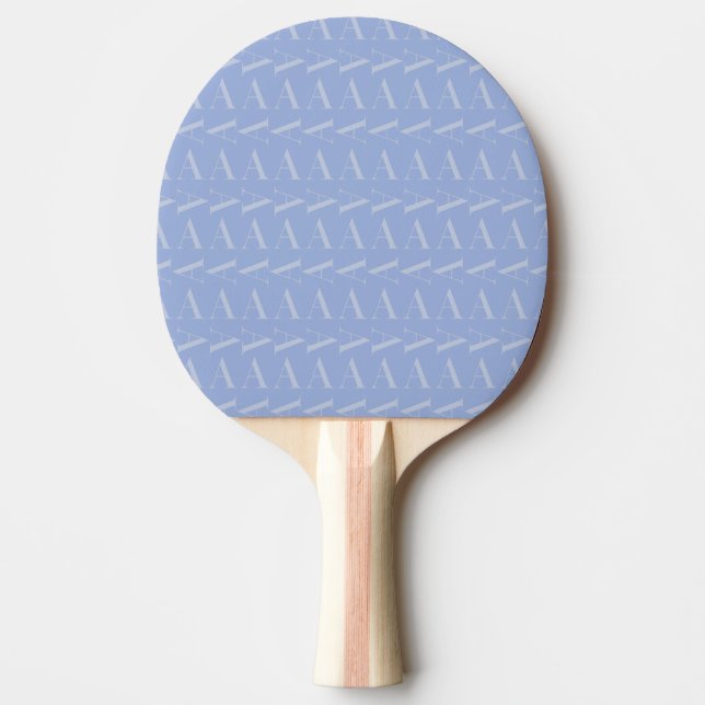 Pala De Ping Pong Monograma Letra inicial A, azul (Anverso)