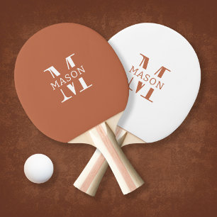 Pala De Ping Pong Monograma minimalista personalizado