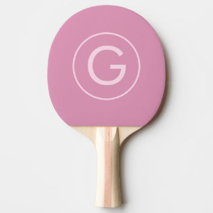 Pala De Ping Pong Monograma Mínimo Rosa Moderno Giralmente Personali