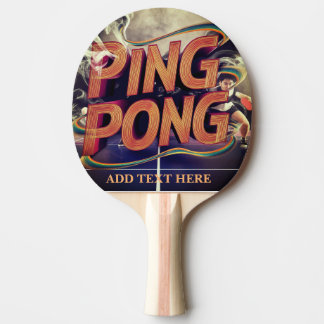 Pala De Ping Pong monograma moderno de color personalizado con texto